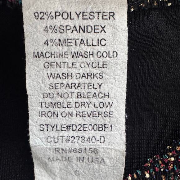 Vintage 90s Stretch Tank Dot Painted Stippled Wavy Lines Sparkles Jeweled Look S - Picture 7 of 7